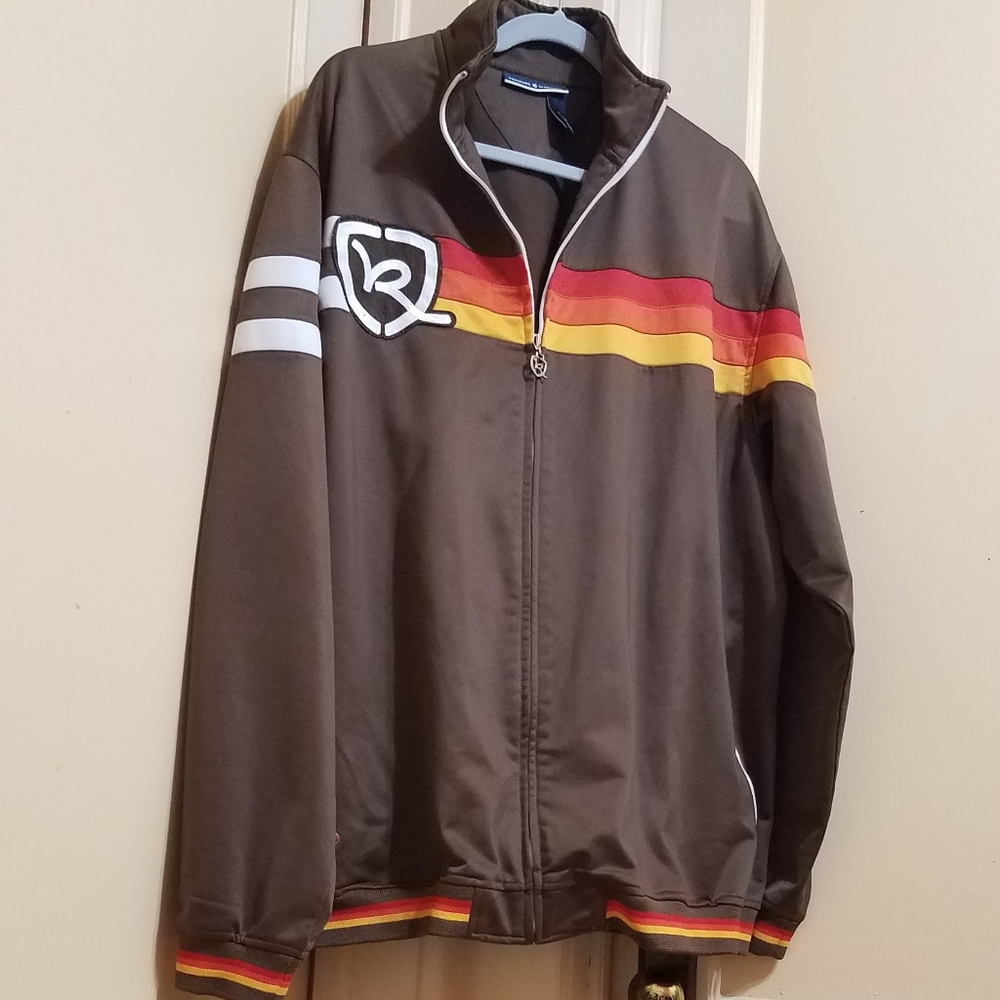 Vtg 90s Rocca Wear Men's 3XL  Brown Track Suit Jacket